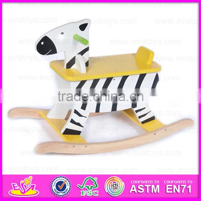 2016 best sale kids wooden toy rocking horse, top popular baby wooden toy rocking horse W16D055