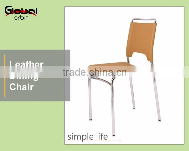 Industrial Style Black PVC Leather Chair Metal Stool Dining Chair