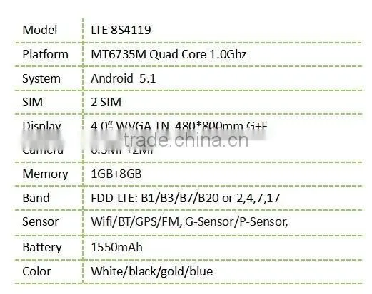 8S mobile 4G LTE8S4119 4.0" very small mobile phone