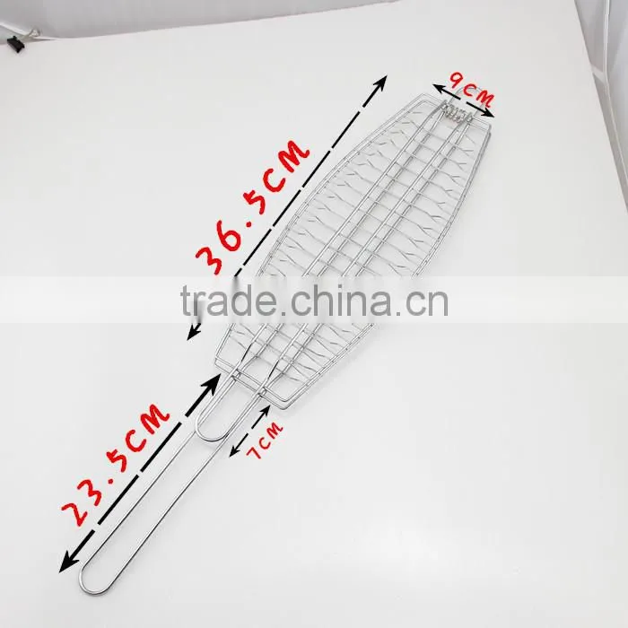 Metal Fish Shape Camping Barbecue Foldable Grill Net