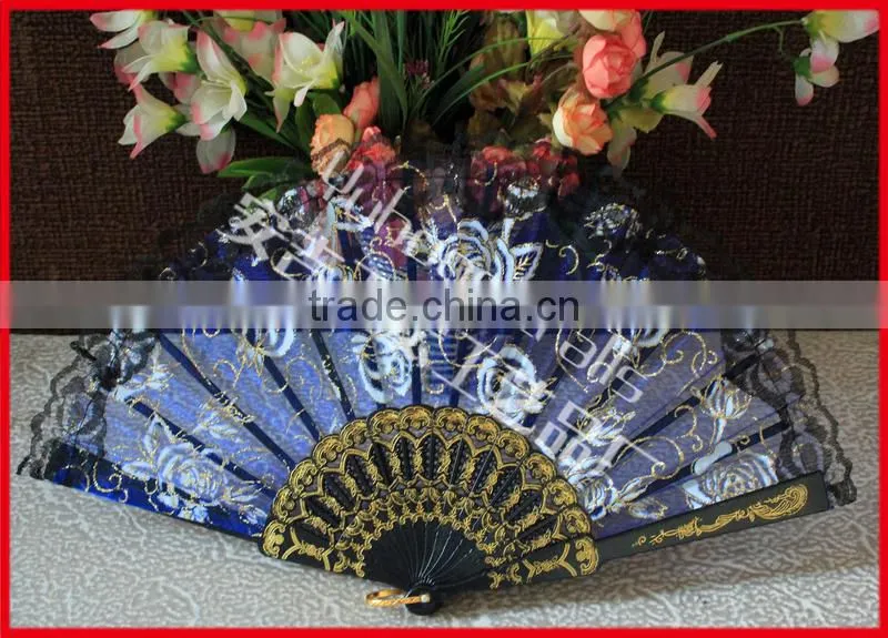 Promotional and wholesale plastic lace fan
