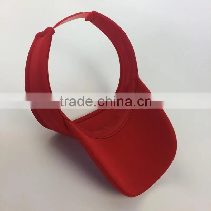 Sponge Red Color Blank Unstructure Sun Hat And Visor Cap