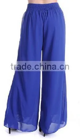 ladies pinkclubwear mid rise wide leg chevron print chiffon palazzo pants