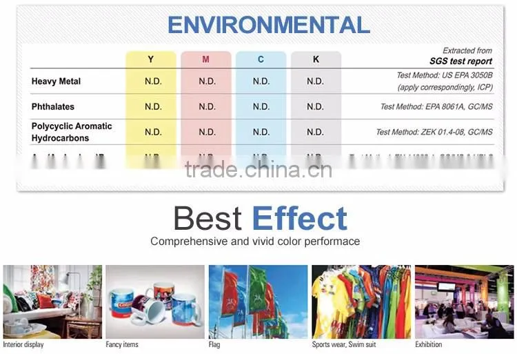 China factory top quality low temperature digital printing dye sublimation fluorescent printer ink