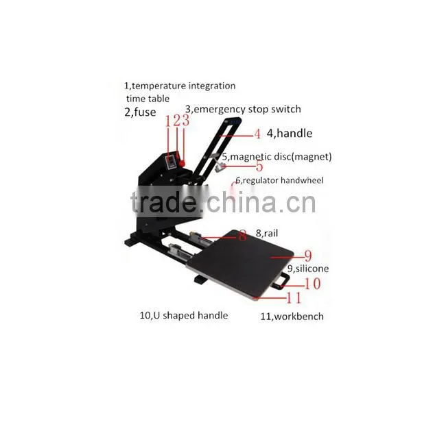 Factory Wholesale Magnetic T shirt Heat Press Machine 40*50cm Size With High Pressure