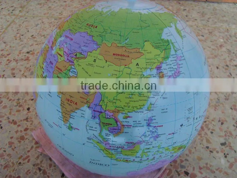 Deflated size 16 inches inflatable globe ball