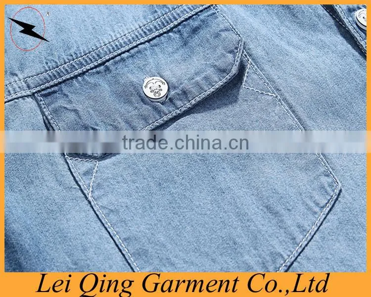 Blue fashion men colored denim shirts