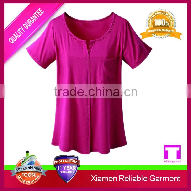 Plain short sleeve safety fancy ladies t shirt