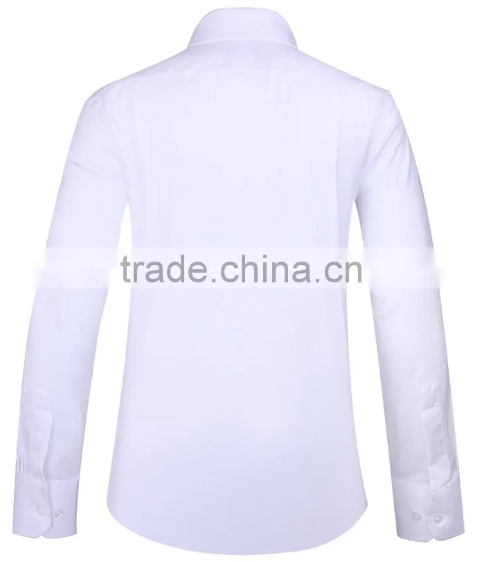 2017 lastest style men office long sleeves shirts solid color