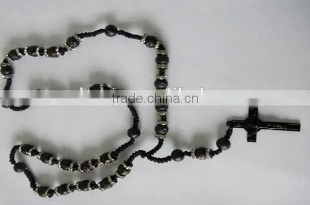 fashion cheap initial cross beads necklaces