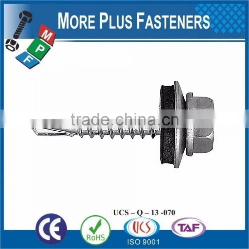 Made in Taiwan Stainless Steel Self-Drill Screw Hex Washer Head Self Drilling Screw Hex Washer Head Sheet Metal Stainless Steel