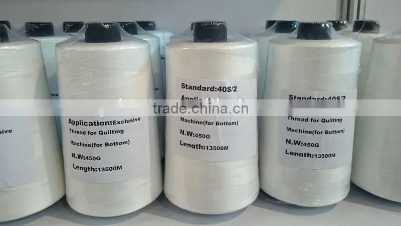 100%SPUN POLYESTER 40S/2 AS THE UNDER THREAD FOR QUILTING MACHINE