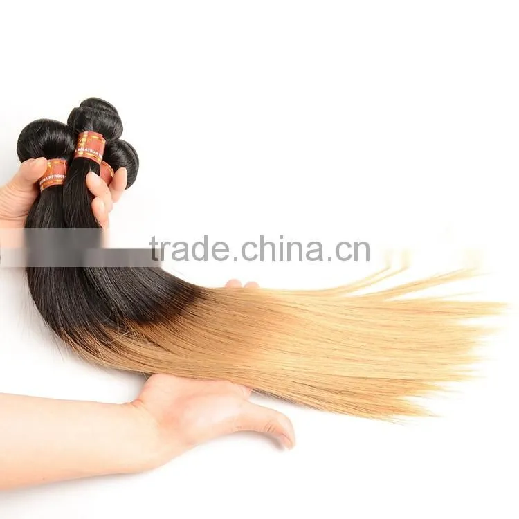 1B/27 Malaysian Human Hair Weaves Straight Wholesale Ombre Malaysian Hair Bundles Extension