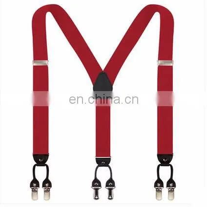 Factory direct sale 3.5cm Muti colors top strong quality clips men suspenders