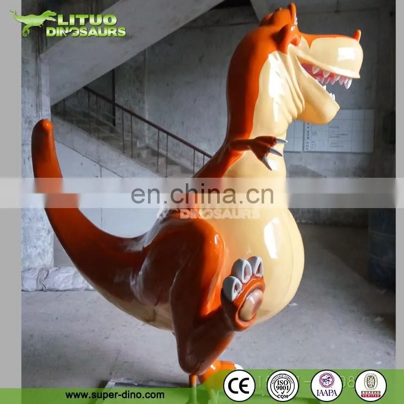 Christmas Decoration Fiberglass Figures Cartoon Dinosaur Statue For Sale