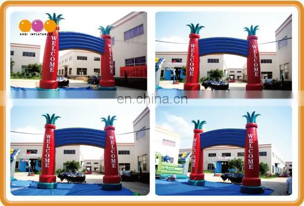 AOQI new design PVC tarpaulin inflatable welcome arch for promotion