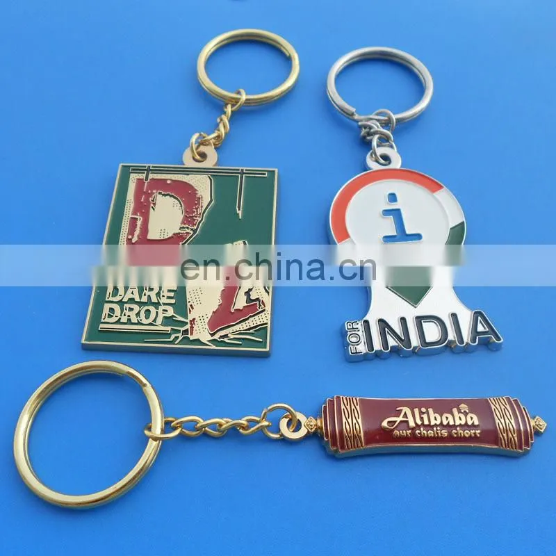 custom big size company logo design promotional gifts soft enamel metal keychain