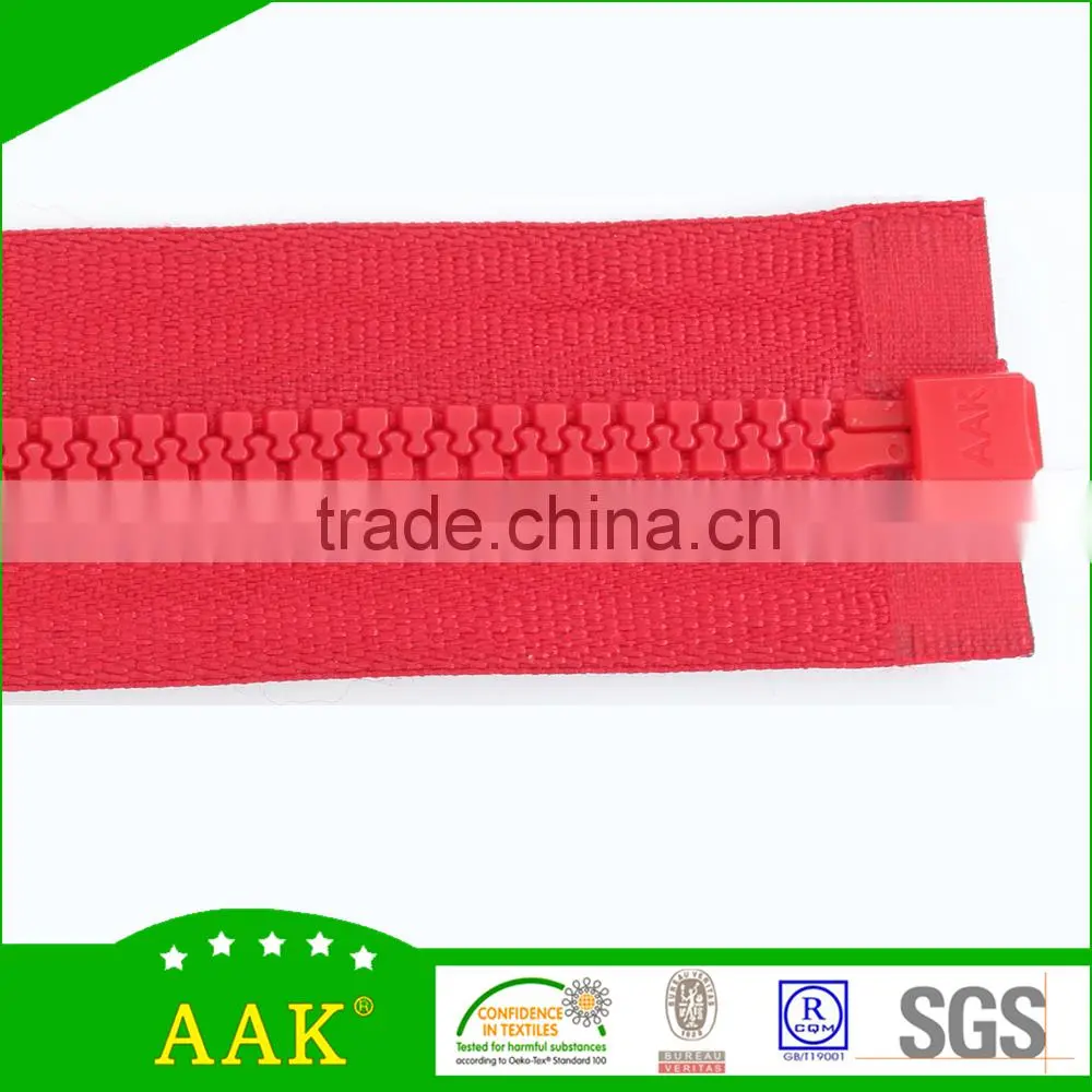 Color paints plastic zipper bags 3# delrin open end zips with thumb puller