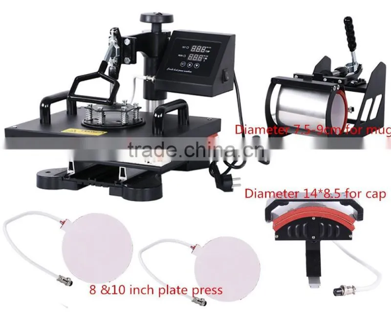 New Special offer 5 in 1 combo t shirt heat press machine heat transfer printing machine