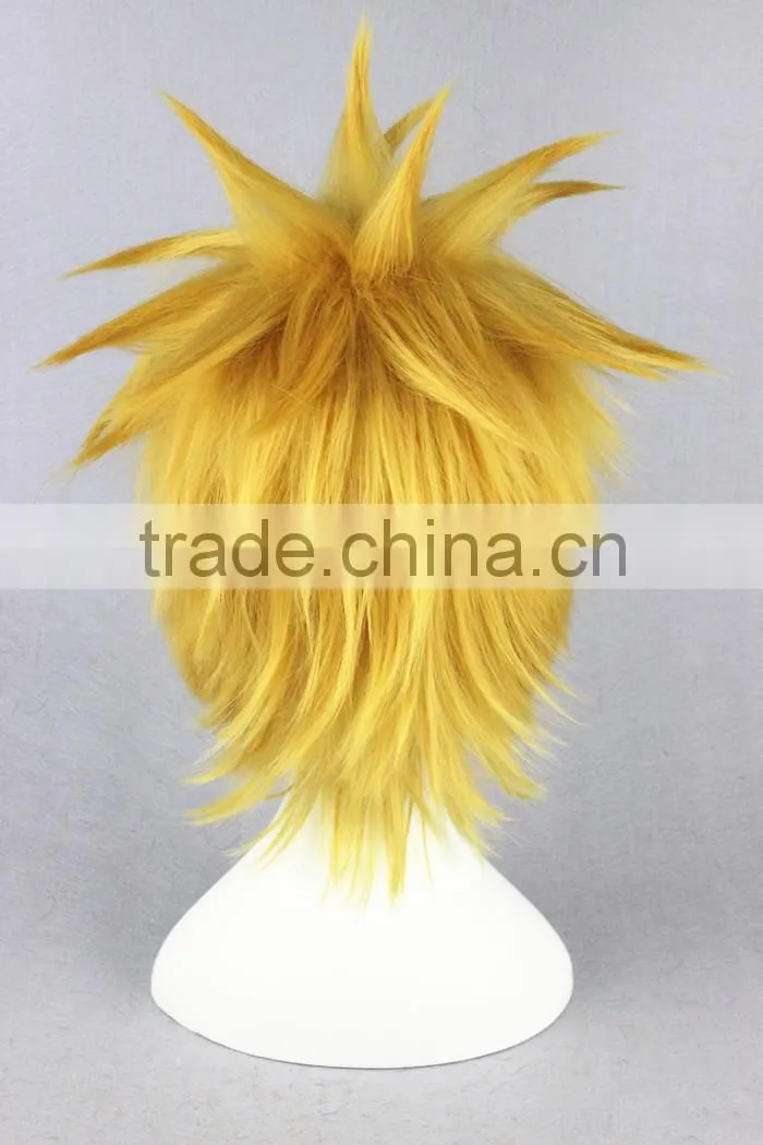 High Quality 35cm Short Straight Bleach Cosplay Hair Wigs Kurosaki ichigo Light Blonde wigs Synthetic Anime Cosplay Wig