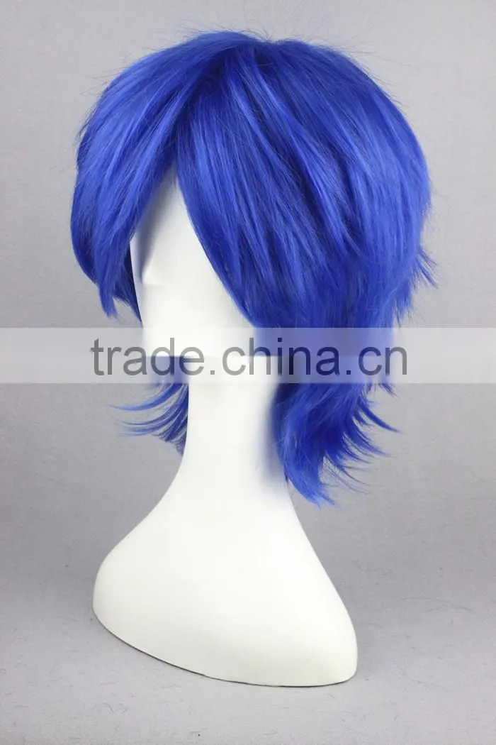 High Quality 35cm Short Straight VOCALOID KAOTO Wig Cosplay Blue Synthetic Anime Wig Cosplay Hair Wigs Party Wig