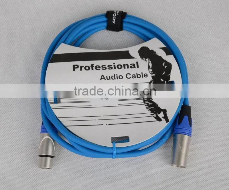 accuracy pro audio 3 meters xlr3m xlr3f microhone cable with blue color MC197B-3M