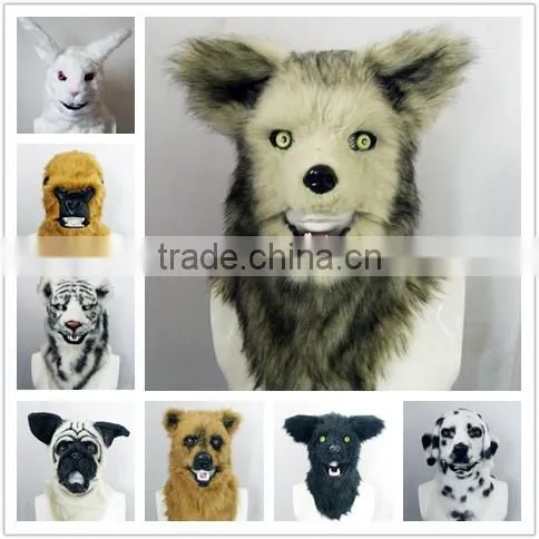 (White Wolf) Factory Wholesale Halloween Party Mask Animal Mask