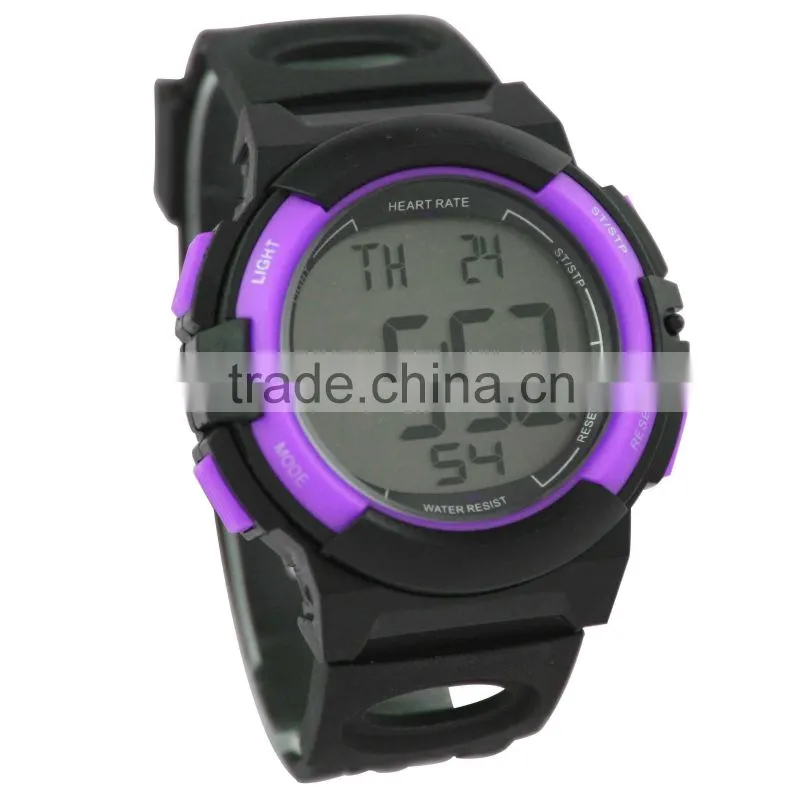 DW166_PU Purple color Digital Rubber Chrono, Timer, Alarm ,health monitor watch