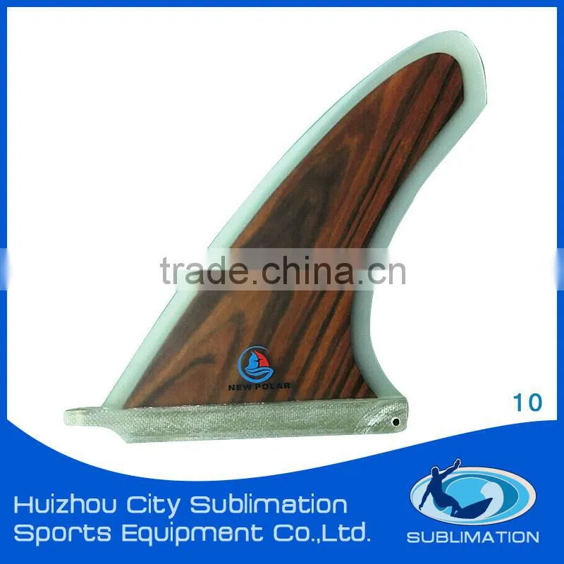 High Performance and Maneuverability Epoxy Resin Fiberglass Centre Fins, Wooden Skin