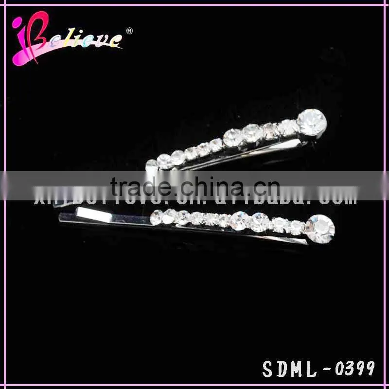 Crystal fake wholesale jewelry rhinestone hair pins for girls hair accessories