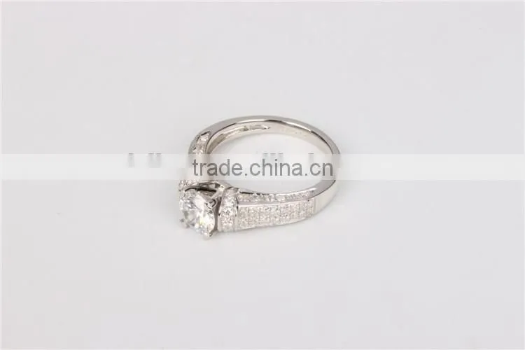 Custom 925 sterling silver engagemet ring with AAA zircon prong setting 2016