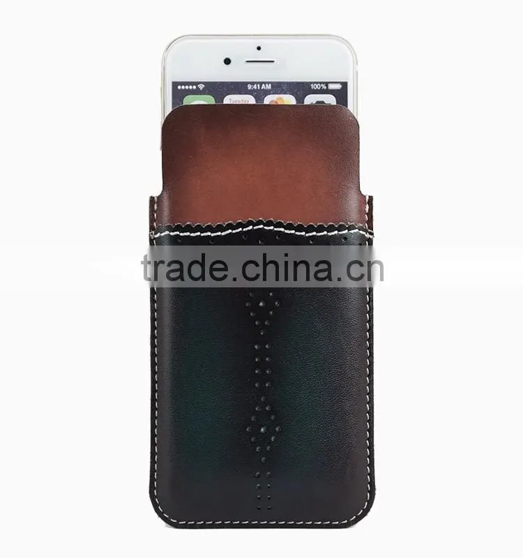 Fading Color Genuine Leather Mobile Phone Tube for iPhone 6/6plus for women/Lady