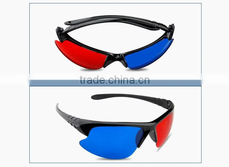 Beautiful designer plastic vision Red Blue 3d plastic glasses for cinema and tv-KX30