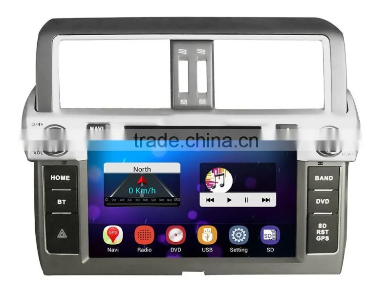 9'' wide screen with android car 2din dvd player for Toyota Prado2014