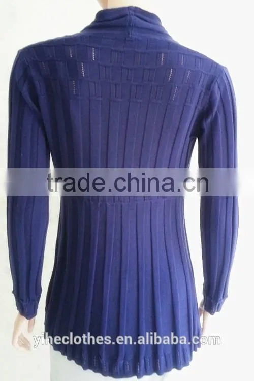 Long sleeve knitting wear hollow-out OL long cardigan coat