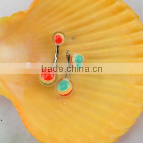 BR01894 factory wholesale OEM nickel free resin ball custom belly button rings
