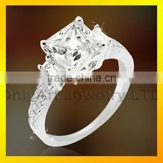latest ring for women jewelry gemstone zircon pave setting pure silver ring