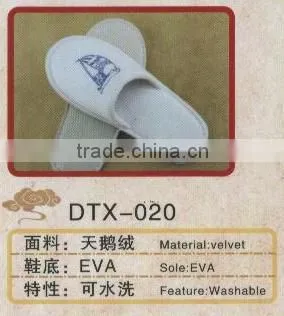 cheap velvet slippers with high quality for hotel