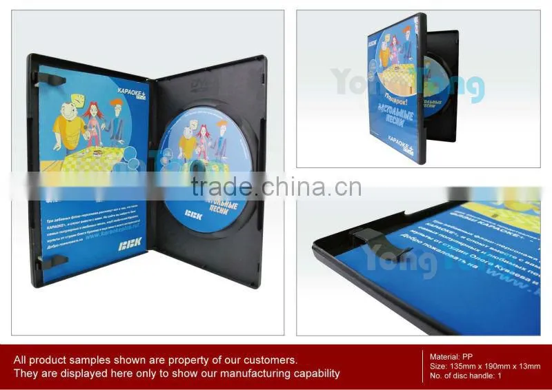 DVD5 or DVD9 Replication in Single Disc DVD (Clear / White / Black) PP Case