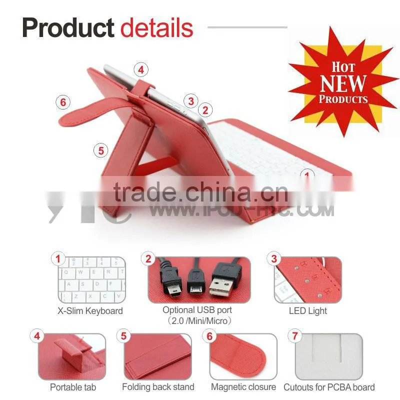 2014 universal 7 inch keyboard case, cover for android tablet, tablet case