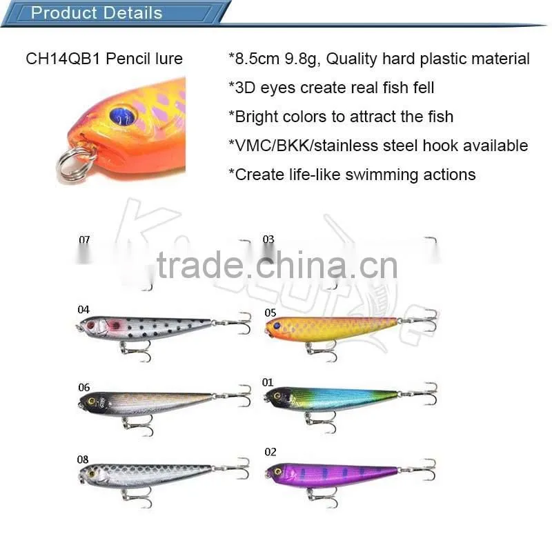 CH14QB1 high quality minnow pencil bait bass pike hard fishing lure
