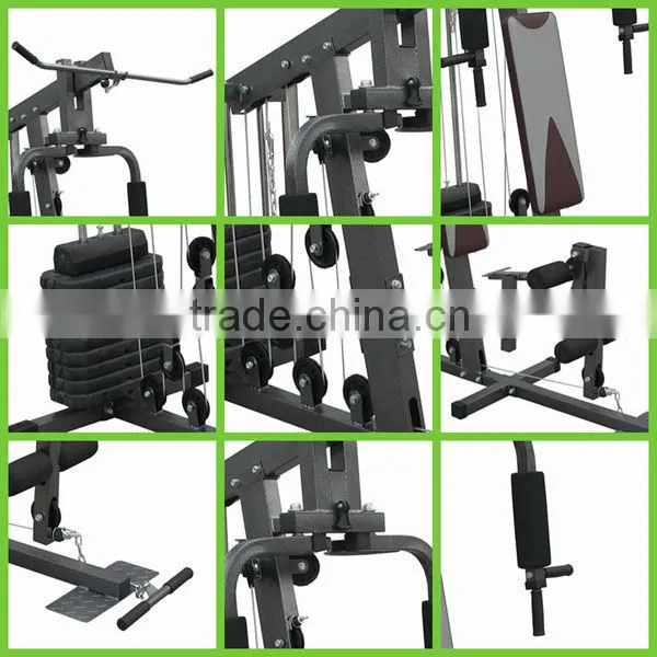 100 lb plate loaded Multi Station Home Gym with protecting net cover and leg extension