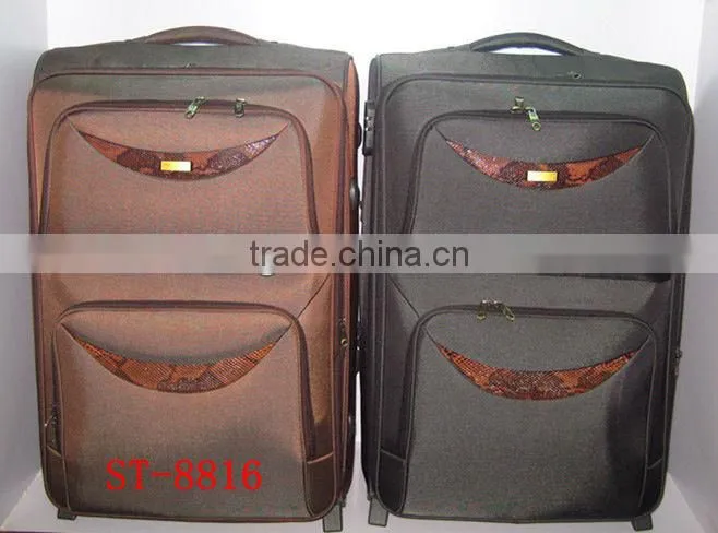 Elegant taste new brown 900D telescopic suitcase handles three set travel/businee trolley bag