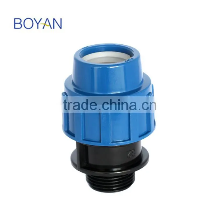 pp compression quick pipe fitting for irrigation male adaptor