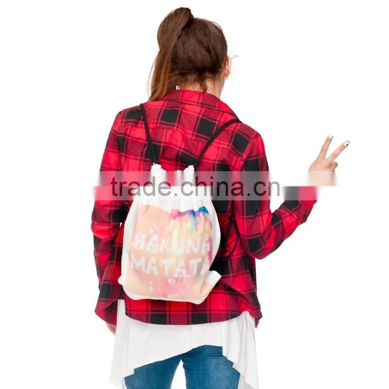 China Supplier Hot Sale Custom 3D Print Cheap Small Drawstring Bag