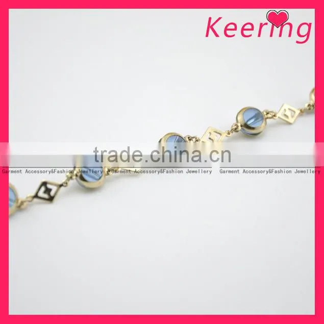 Newest wholesale pearl 2014 drop Rhinestone Chain WRC-76