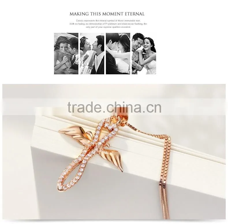 Rose gold plated 925 silver cross necklace