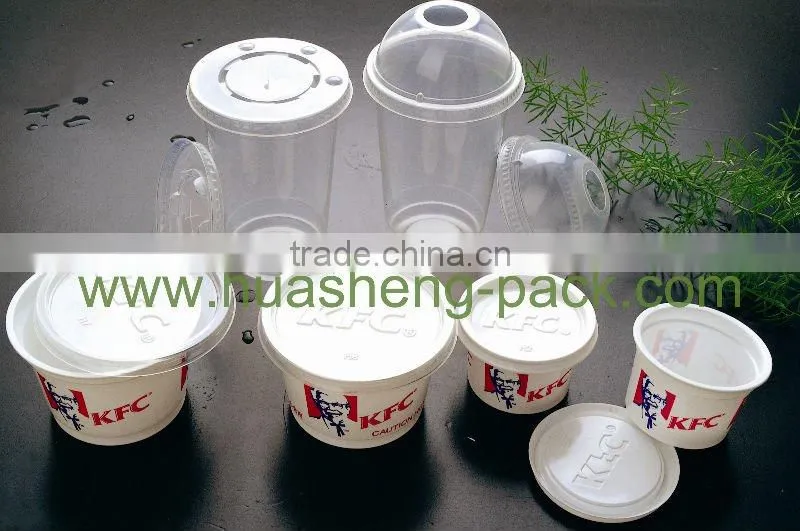 16oz disposable plastic juice cups with dome lid