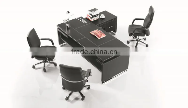 MT-25 leather/PVC cover executive table MDF office executive wood desk set