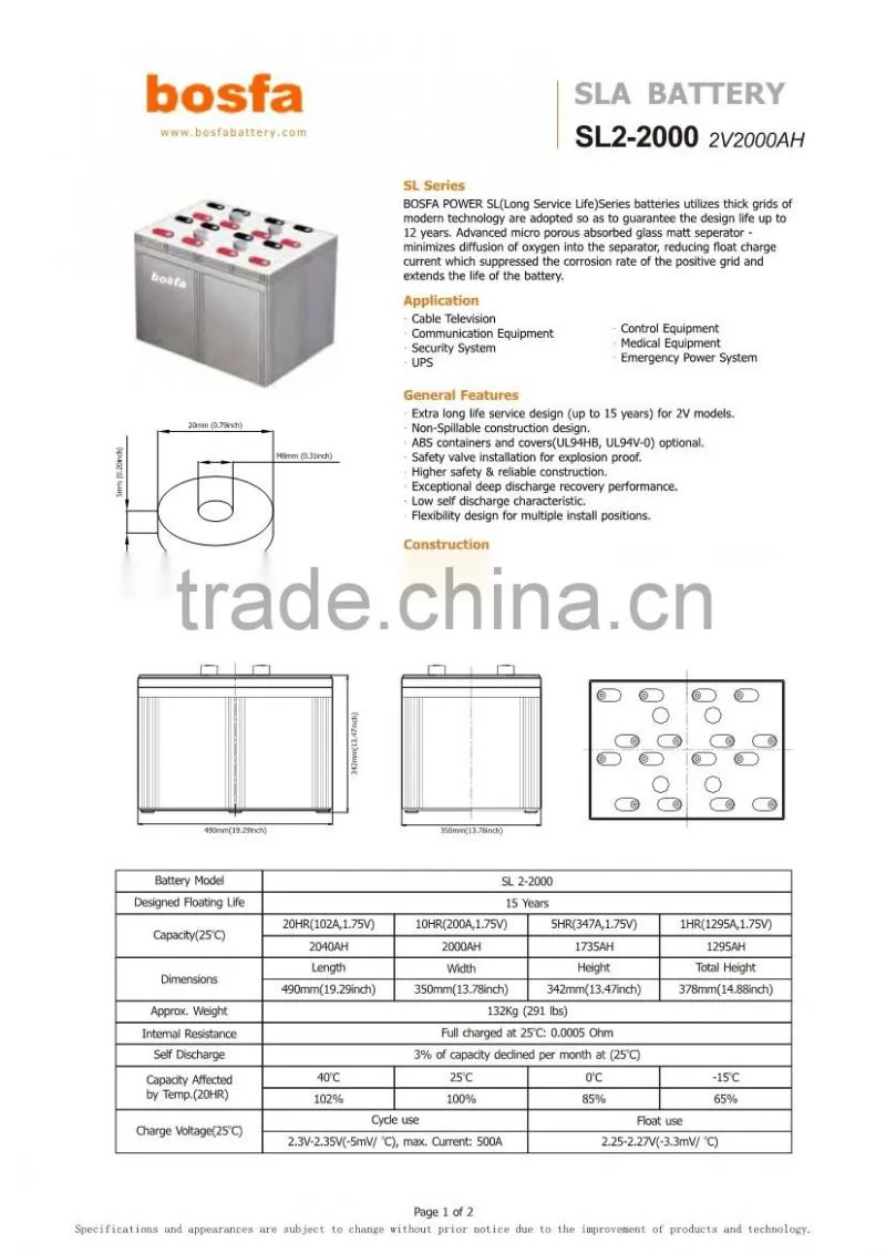 ups battery cost 2v 2000ah solar battery backup systems by china battery manufacturer
